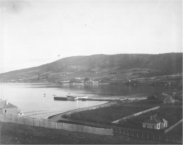 CITE: Sandy Bay from near Bath Street, Battery Point 1885. In: Allport album II No. 6, publ Hobart : s.n., [ca. 1886]. / AUTAS001126183078